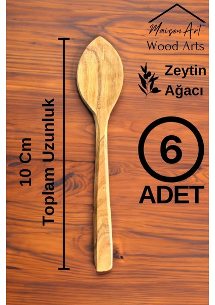 Ceviz Ağacı Reçel Kaşık Seti El Yapımı Ahşap Baharat Bal Kaşığı 6'lı