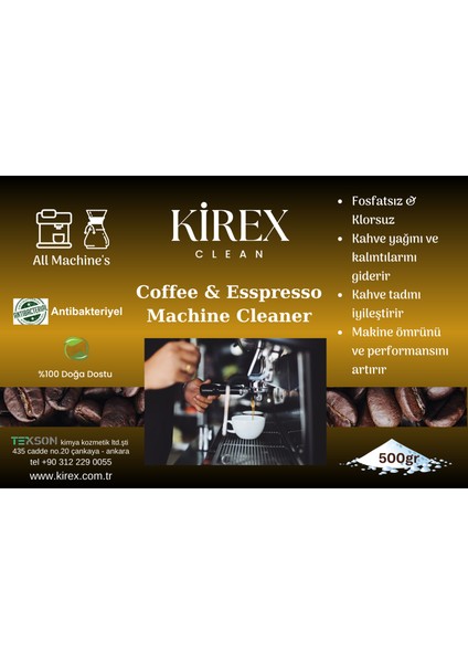 Clean Kahve &espresso Makinaları Temizleme Tozu 500GR