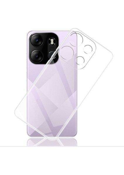 Tecno Spark Go 2023 Kılıf Silikon Şeffaf + Ekran Koruyucu
