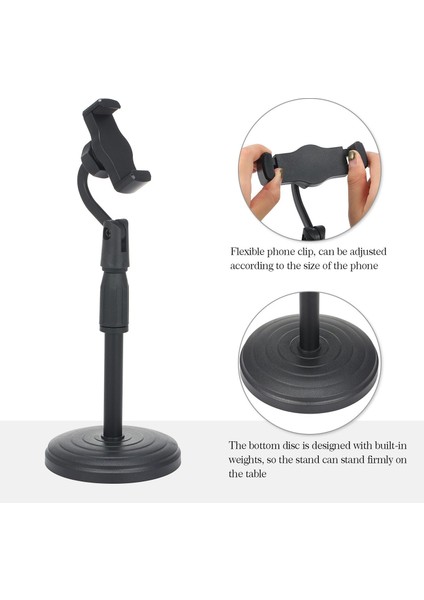 BN78 Masaüstü Telefon Tutucu Stand Metal Tabanlı Canlı Yayın Vlog Video Izleme indirimleri