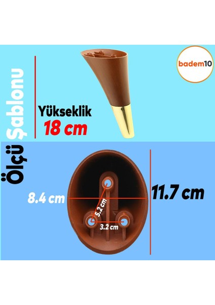 Clara 6'lı Set Mobilya Koltuk Kanepe Baza Yatak Tv Ünite Destek Ayağı Kahverengi 18 Cm Ayakları