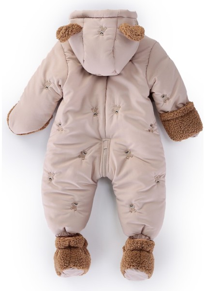 Bebek Ayı Figürlü Kışlık Kürklü Patik Eldivenli Kapüşonlu Kozmonot Astronot Tulum fırsatları