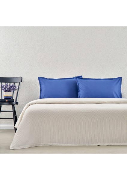 Plain Viskoz Çift Kişilik Çok Amaçlı Set Mavi