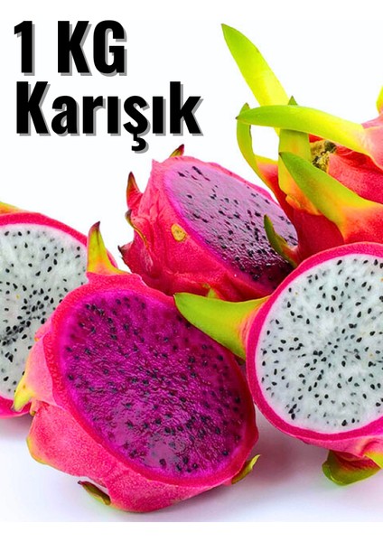Ejder Meyvesi, 1 kg Karışık, Kırmızı-Beyaz Tropikal Meyve, Pitaya