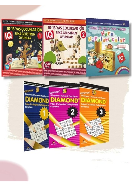 7’ Den 70’e Iq Geliştiren Akıl Küpü Zeka Oyunları -6 Kitap (1 Roman Hediyelidir)