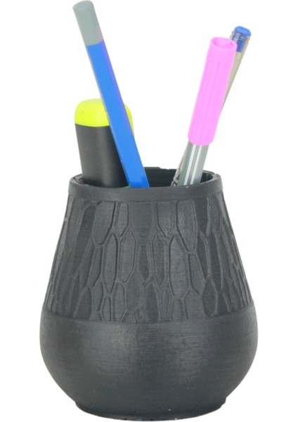 Kalemlik Siyah Renk Masa Kalemliği Organizer Kalemlik Vazo Model
