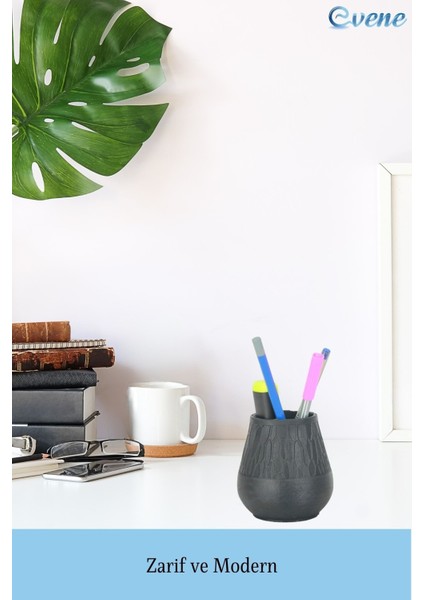 Kalemlik Siyah Renk Masa Kalemliği Organizer Kalemlik Vazo Model modelleri