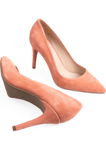 Stiletto Süet Deri Kadın Topuklu Ayakkabı