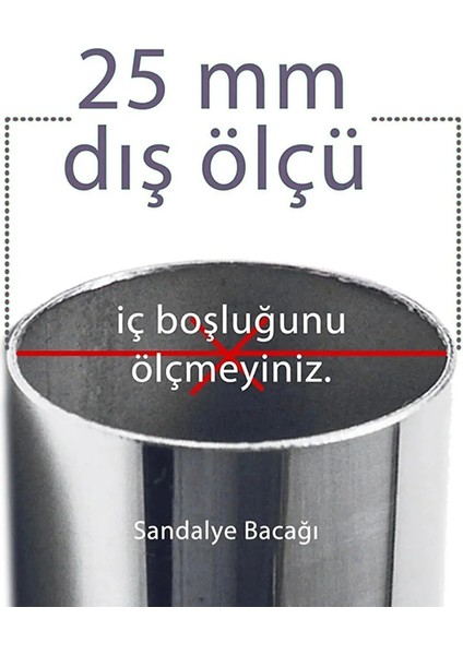 25 mm Pvc Sandalye Profil Ayak Pabucu Sessiz Yumuşak - Siyah (16 Adet)