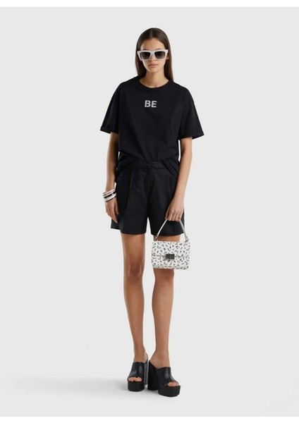 Kadın Diz Üstü Siyah Şort 4AGHD900K