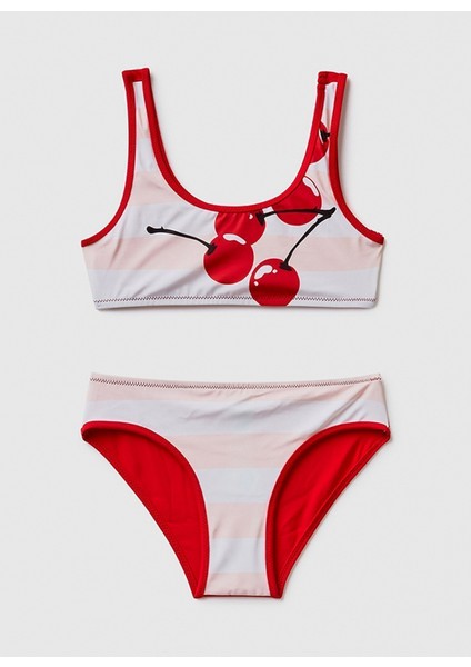 Çok Renkli Kız Çocuk Bikini Takım 3L430K016