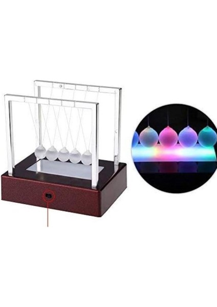 Renkli Işıklı Newton Beşiği Denge Balans Topları Pilli 15 cm fırsatları