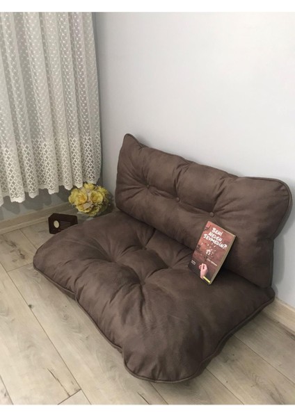 Lavinia Puf Petek Önü Palet Yer Minderi Ikili Takım Kahverengi