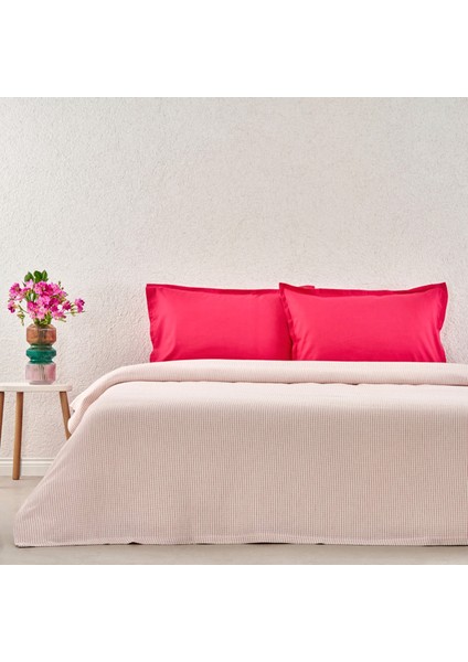 Plain Viskoz Çift Kişilik Çok Amaçlı Set Fuşya