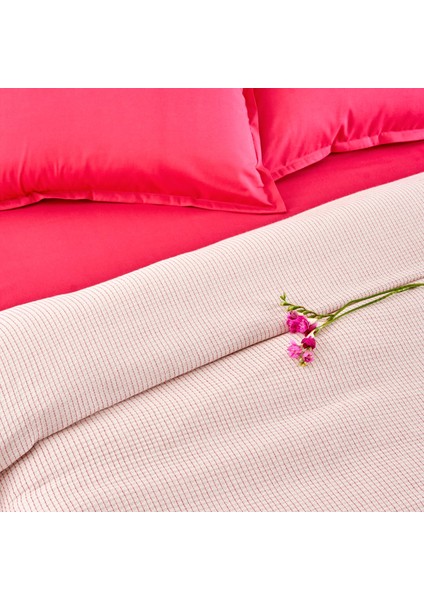 Plain Viskoz Çift Kişilik Çok Amaçlı Set Fuşya