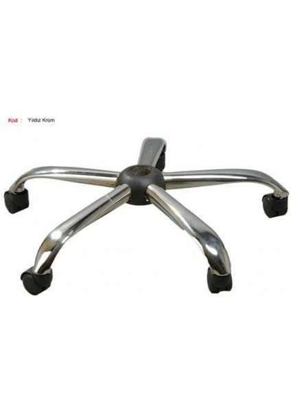 Krom Tekerli Yıldız Ayak Ofis Müdür Yönetici Sekreter Koltuğu Yedek Parçası