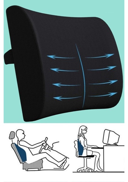 Ankafle x Visko Bel Ve Sırt Minderi Yastığı Oto Araç Ofis Koltuk Sırt Bel Destekleyici Minder Yastık