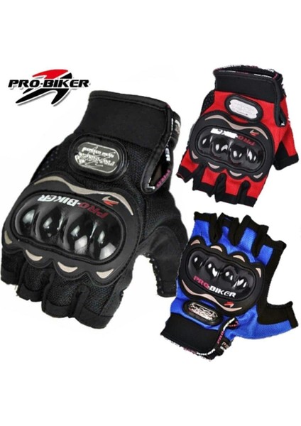 Formula x Probiker Yarım Parmak Eldiven Bisiklet Motosiklet Pro-Biker Mavi-L (Large)