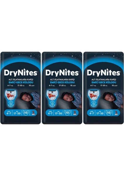 Drynites Erkek Emici Gece Külodu 4-7 Yaş 30 Adet