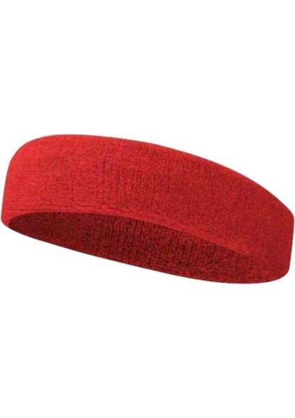 Havlu Ter Bandı Kafa Bandı Headband Tenis Saç Bandı Kırmızı