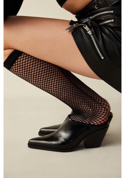 Siyah File Pantolon Çorabı