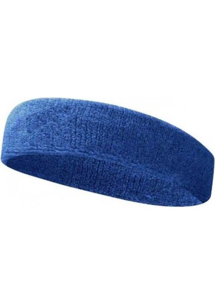 Havlu Ter Bandı Kafa Bandı Headband Tenis Saç Bandı-Mavi