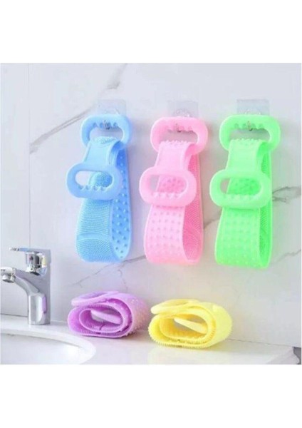 Banyo Sırt Kesesi Çift Taraflı Slıkon Duş Lifi Sırt Fırçası 60 Cm