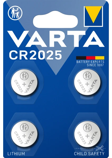 VARTA CR2025 'li Lityum Düğme Pil 4'lü paket