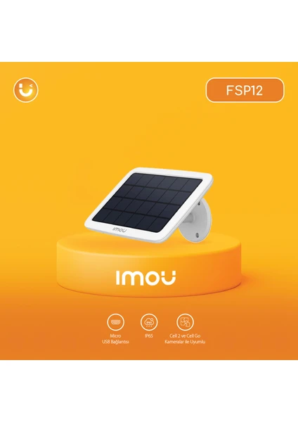 IMOU Solar Panel /  Cell Go ve Cell 2 Kameralarla Uyumlu - IP65 - Micro USB Bağlantısı (FSP12)