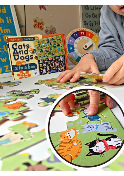 Baby Puzzle Kediler ve Köpekler Puzzle 2 Puzzle Bir Arada 48 Prç. Cats And Dogs Puzzle 2 In 1 Puzzle Kedi Köpek fırsatları