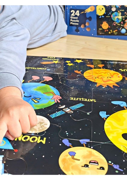 Dev Gezegenler Puzzle | Jumbo Yer Puzzle | Eğitici Solar Sistem 24 Parça Gezegenler Eğitici Puzzle Gezegenler indirimleri