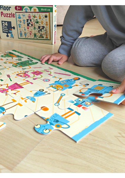 Dev Robotlar Puzzle | Jumbo Yer Puzzle | Robots 24 Parça Robotlar fırsatları