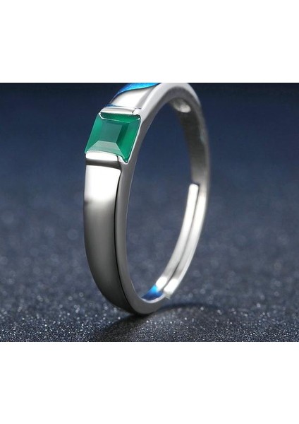 4mm 0.23CT Yeşil Akik Kalsedony 925 Ayar Gümüş Takı Alyans (Yurt Dışından) modelleri