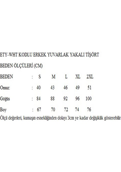 Erkek Yuvarlak Yakalı Yazılı Baskılı Kısa Kollu Beyaz Tişört Ety-Wht