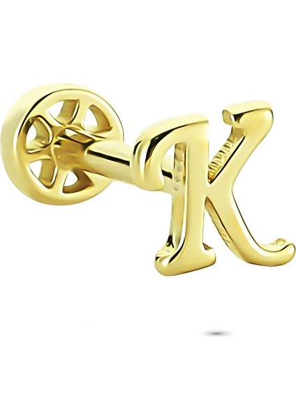 Altın K Harfi Tragus Piercing