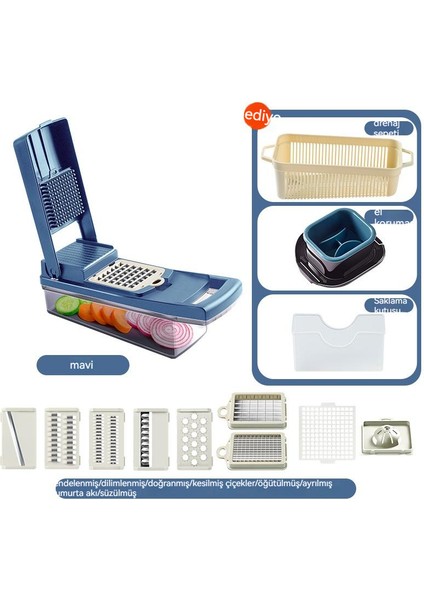 Yeni Çok Fonksiyonlu 15'li Mutfak Rendelenmiş Doğrayıcı (Yurt Dışından)