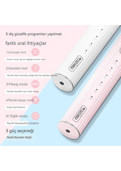 Ev Su Geçirmez Akıllı USB Şarj Edilebilir Ultrasonik Beyazlatma Elektrikli Diş Fırçası (Yurt Dışından)
