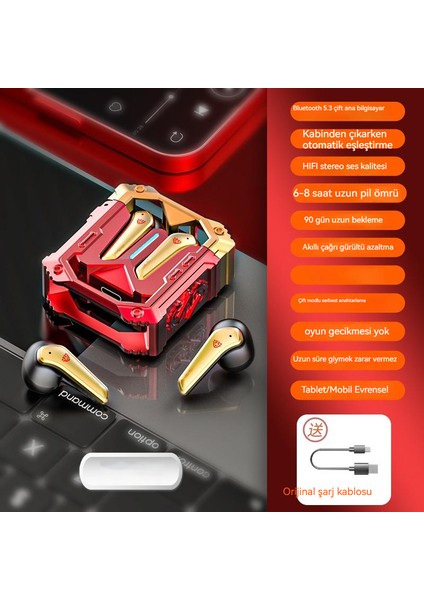Metal Gürültü Önleyici Ultra Uzun Pil Ömrü Bluetooth Kulaklık Çift Mikrofon (Yurt Dışından)