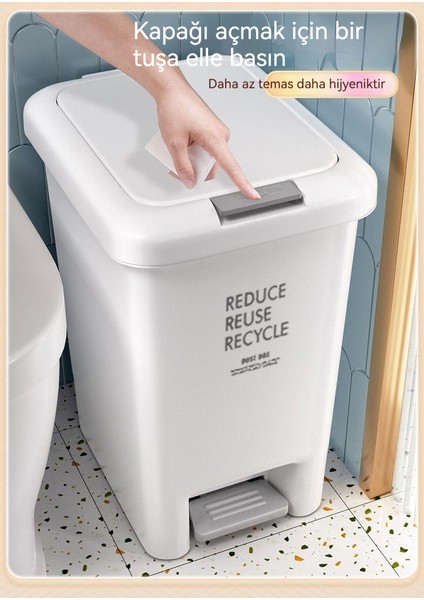 15L Ev Mutfak Oturma Odası Kapaklı Pedallı Çöp Tenekesi (Yurt Dışından) fırsatları