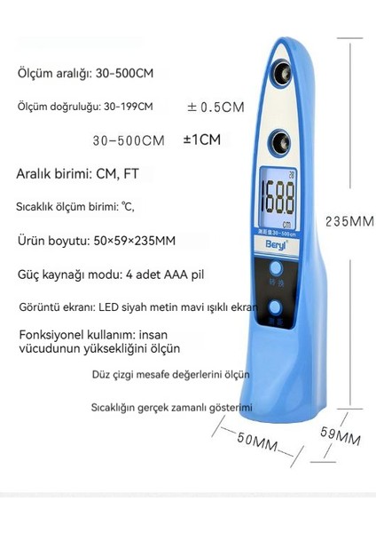 Yetişkin ve Çocuk Ev Tipi Elektronik Ultrasonik Yükseklik Ölçüm Cihazı (Yurt Dışından)