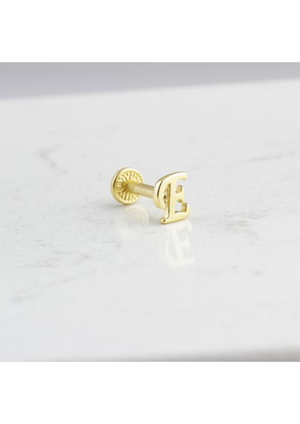 Altın E Harfi Tragus Piercing