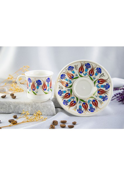 İkili Altın Yaldızlı Kur'an-ı Kerim'li Kadife Kutulu Porselen Fincan Takımı fiyatları