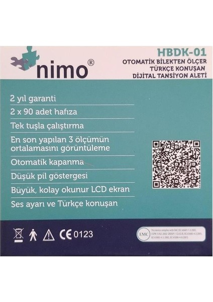 Tansıyon Aletı Bılekten Olcer Turkce Konusan Hbdk-01 (Ld-737)