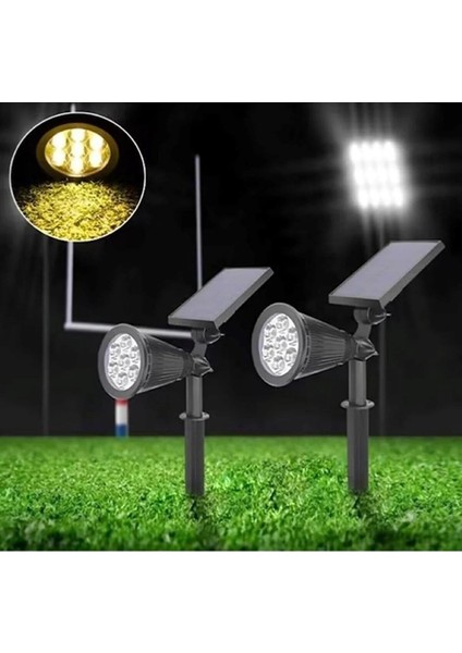 Solar LED Bahçe Aydınlatması - Güneş Enejisi Ledli Çim Lambası -Güneş Enerjili Saplamalı 2 Kademeli DB-1346