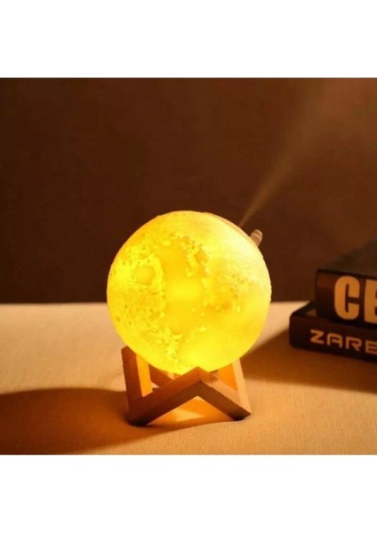 3 Renkli Ay Işığı Gece Lambası Ve Hava Oda Nemlendirici Buhar Makinesi Cihazı Ultrasonik fiyatları