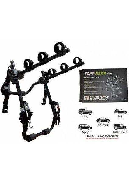 Topp Rack Pro 3'lü Bisiklet Taşıyıcı