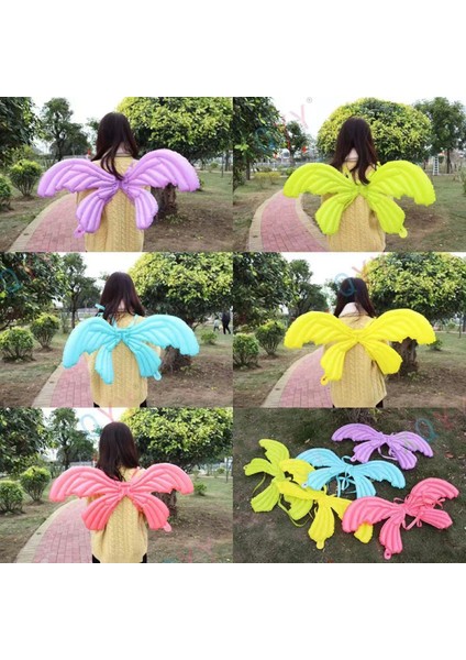 Mavi Renk Melek Kanadı Folyo Balon ve Rakam Folyo Balon Seti Yaş 2