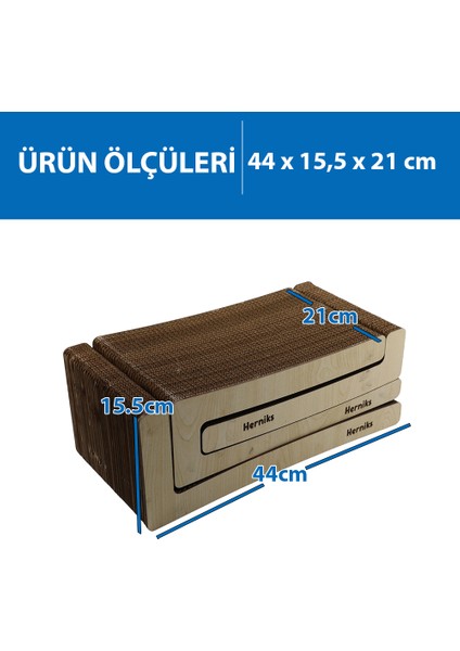 Doğal Kedi Otlu Kedi Tırmalama Kartonu 44 cm - HR2028