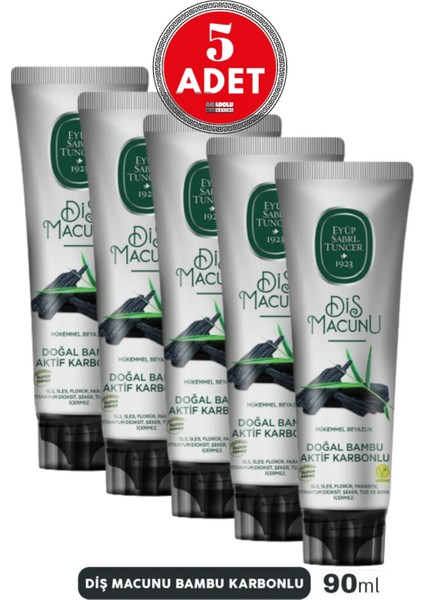Diş Macunu Bambu Karbonlu 90 ml x 5 Adet