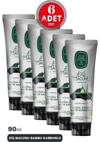 Diş Macunu Bambu Karbonlu 90 ml x 6 Adet